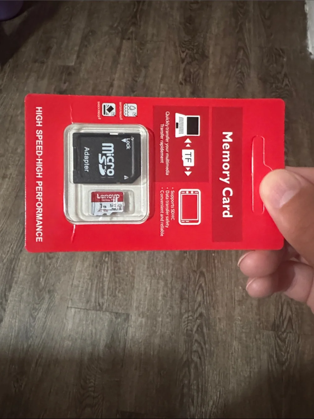 MicroSD Memory Card with Adapter - Red Packaging